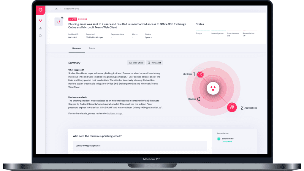 Radiant Security Inline Dashboard Image Mockup